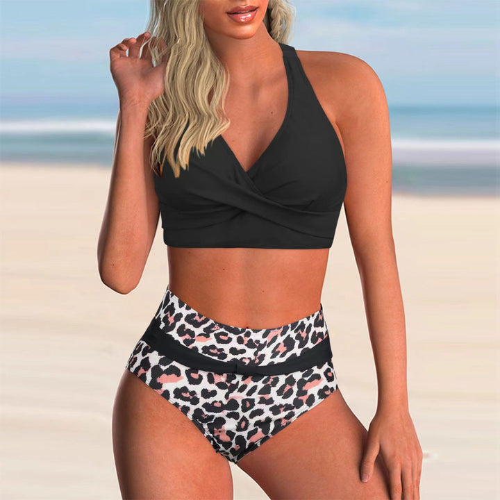 Damen Hochgeschnittener Bikini mit stilvollem Wickeldesign Drune