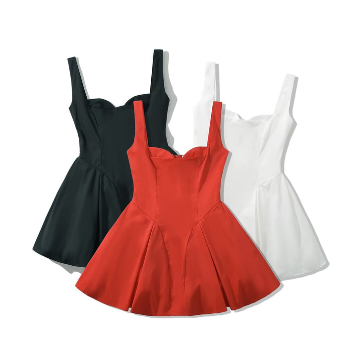 Damen verspieltes A-Linien Kleid Drune