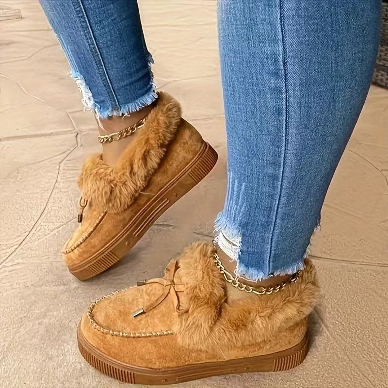 Damen Sneakers mit kuscheligem Fellkragen Drune