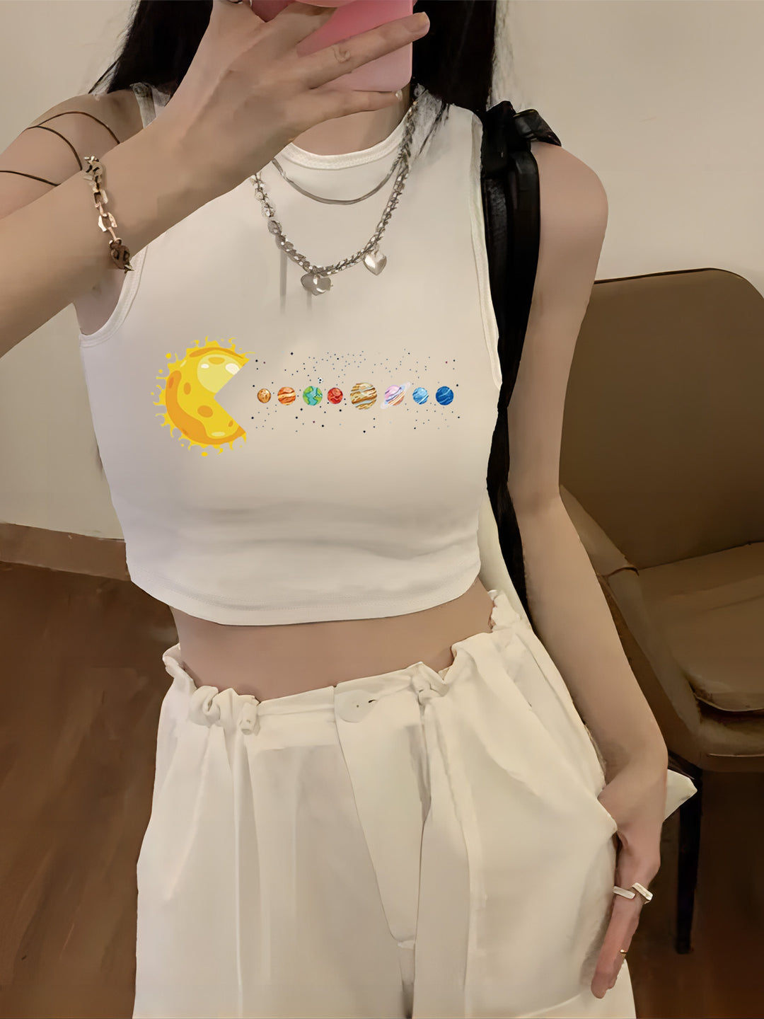 Damen Crop-Top mit kreativem Spruch und lässigem Schnitt Drune