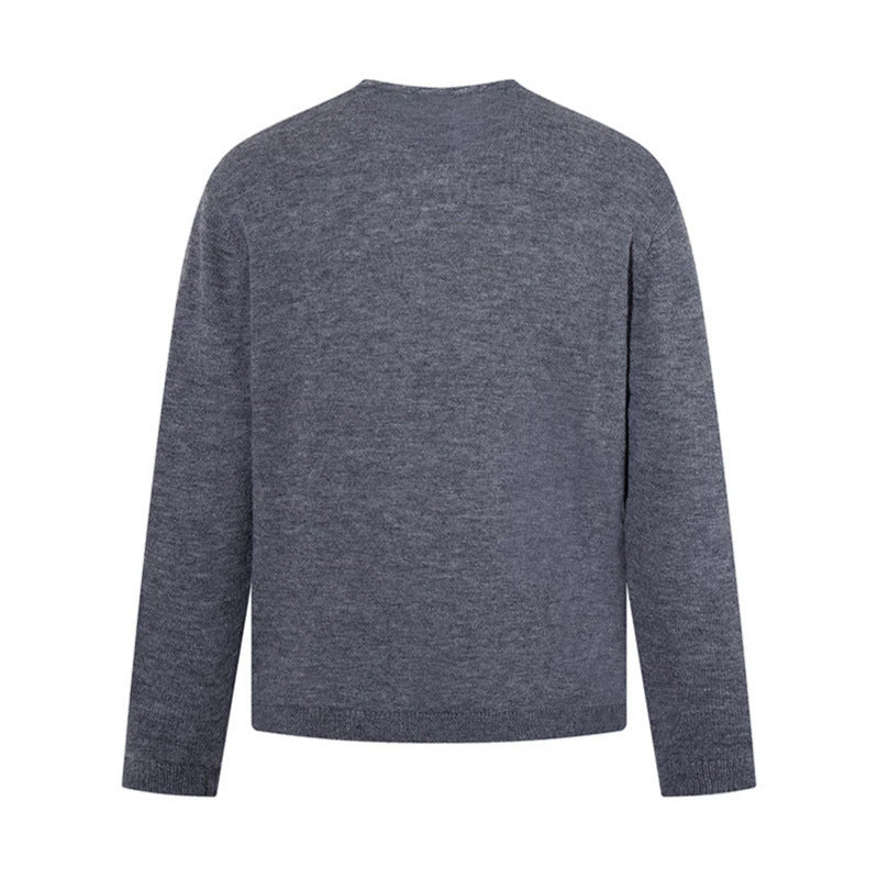 Herren Feinstrickpullover mit Rundhalsausschnitt, lockerer Passform und geripptem Saum Drune