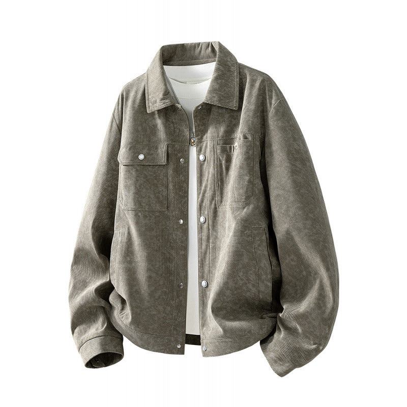 Herren Gemusterte Cordjacke mit praktischen Taschen Drune