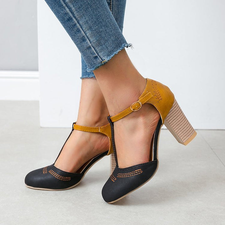 Damen Blockabsatz-Pumps mit elegantem Riemen und modischem Design Drune