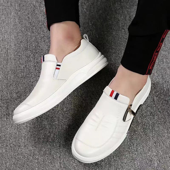 Herren Komfortable Slip-On Leder-Sneaker mit dezentem Reißverschluss und flexiblem Sohlenprofil Drune