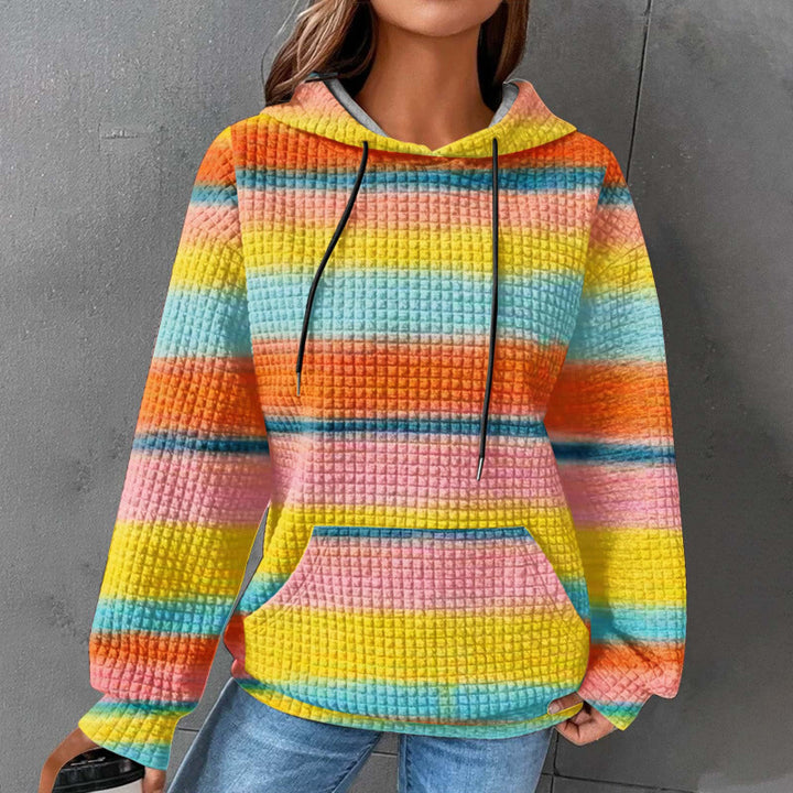 Damen Modischer Kapuzenpullover im Karodesign Drune