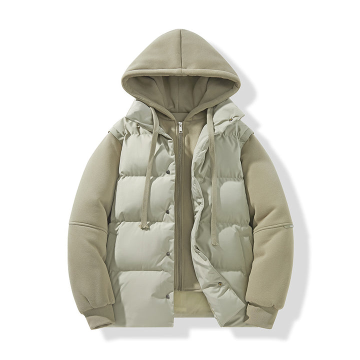 Herren Hybrid-Steppjacke mit integrierter Kapuzen-Fleeceinnenschicht Drune