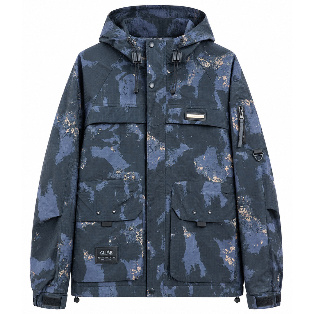 Herren Funktionale Outdoor-Jacke mit hohem Kragen Drune
