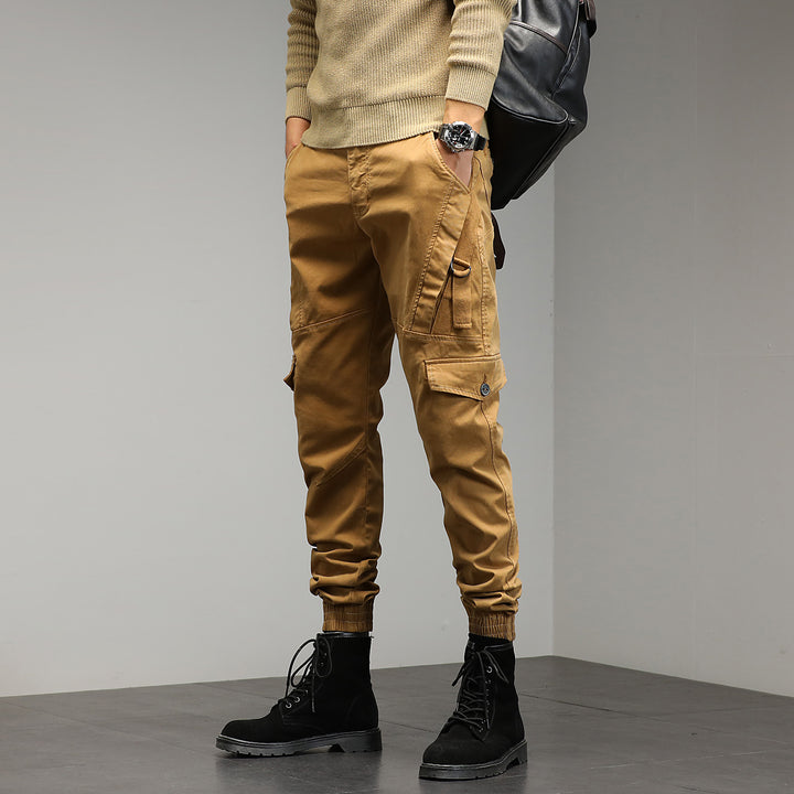 Herren Tapered Cargo‑Jogger mit D‑Ring, Kniepaneelen und elastischen Bündchen Drune