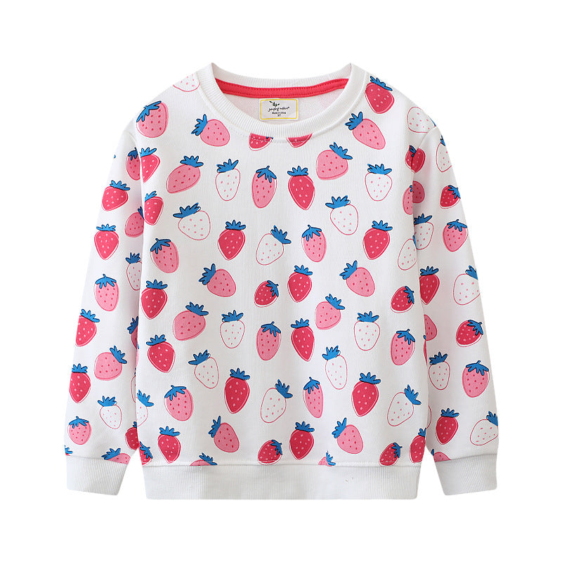 Mädchen Sweatshirt mit fröhlichem Erdbeermuster Drune