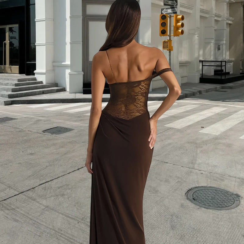 Damen Elegantes Abendkleid mit Spitze und tailliertem Schnitt Drune
