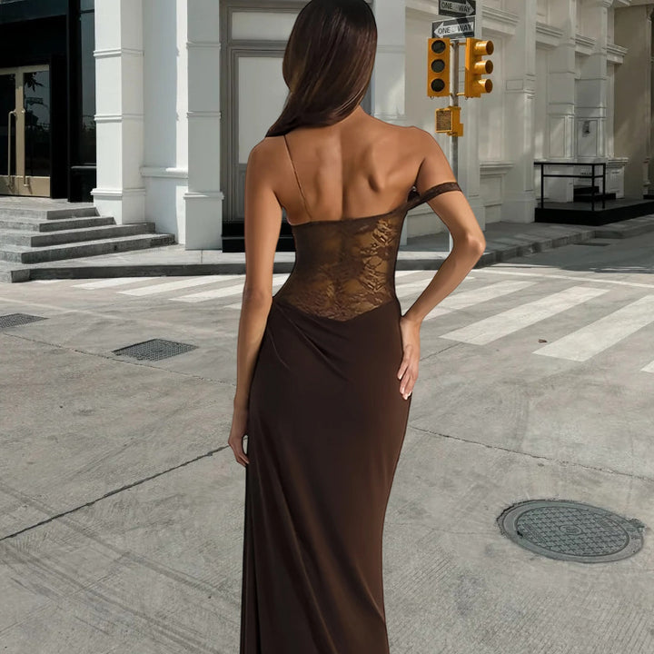 Damen Elegantes Abendkleid mit Spitze und tailliertem Schnitt Drune