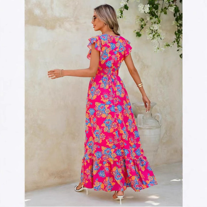 Damen Maxikleid mit floralem Muster Drune