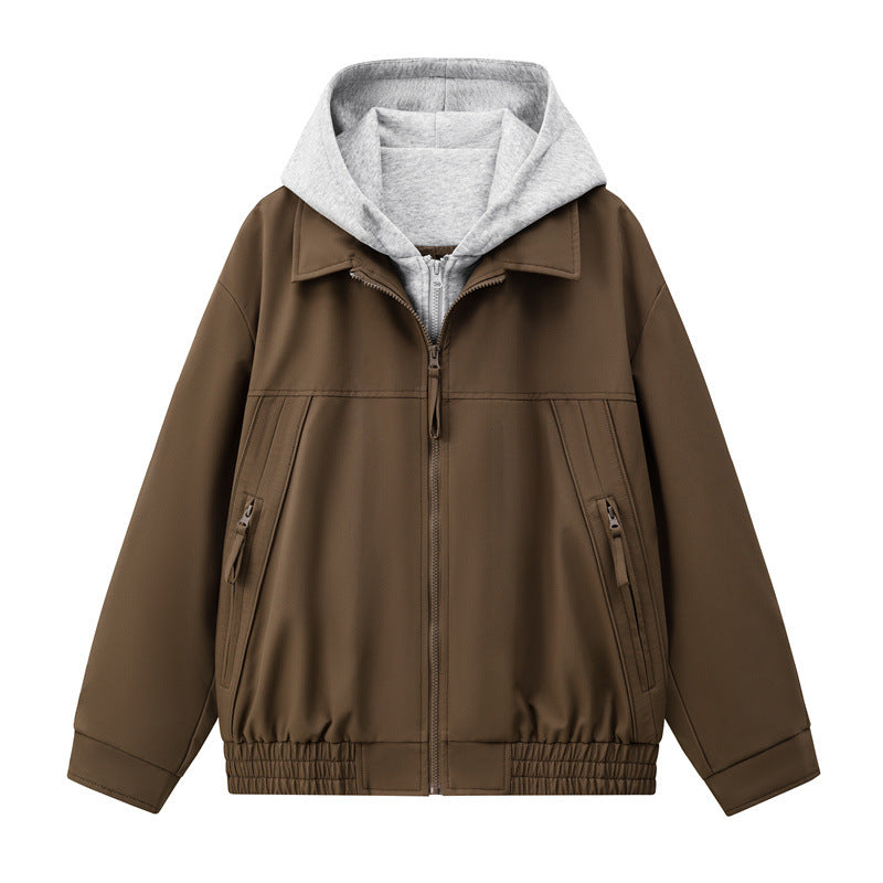 Herren Boxy-Übergangsjacke mit kontrastreicher Innenkapuze und elastischem Saum Drune