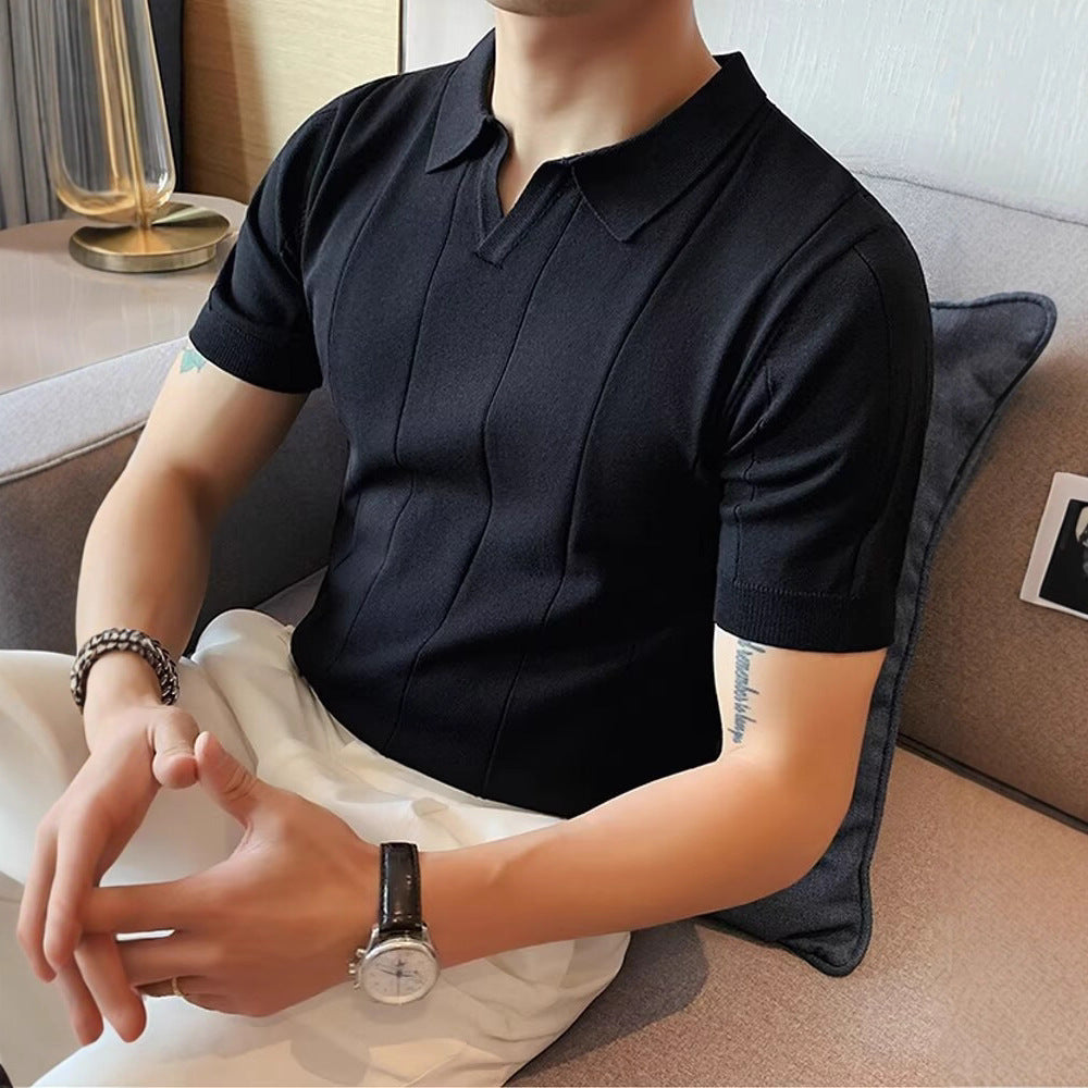 Herren Kurzarm Poloshirt mit strukturiertem Design Drune