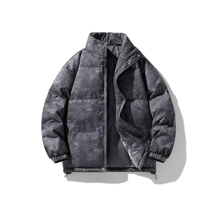 Herren Gepolsterte Steppjacke mit Samtoptik, Kastenform und hohem Stehkragen Drune