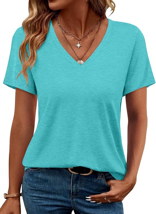 Damen V-Ausschnitt T-Shirt aus weichem Single Jersey Drune