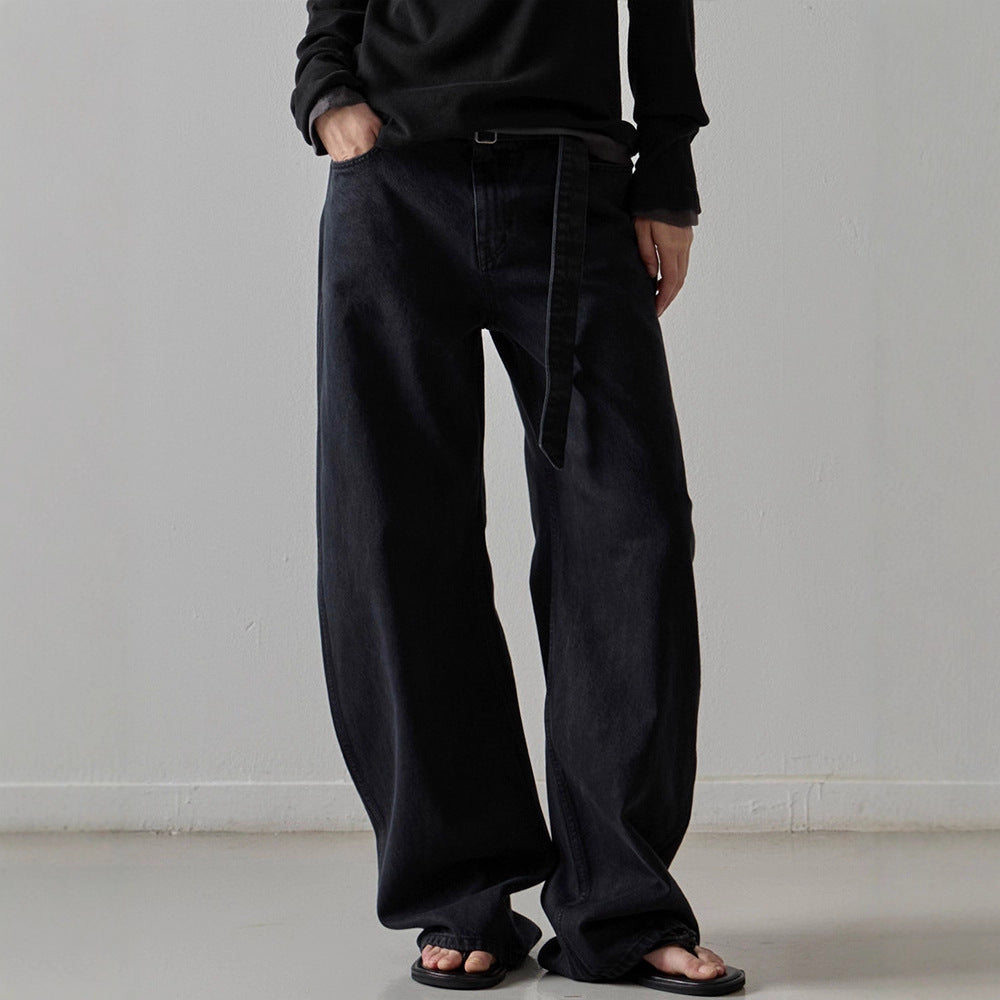Damen weit geschnittene Relaxed-Fit Jeans Drune