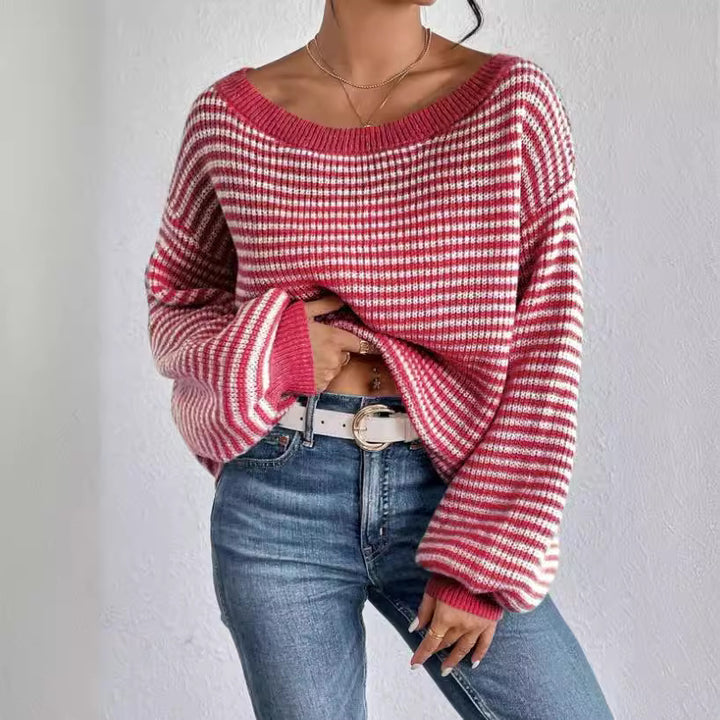 Damen oversize gestrickter Pullover Drune