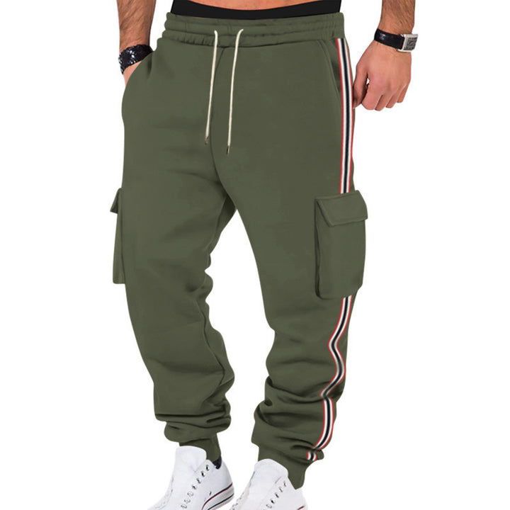 Herren nan sportliche Cargojogginghose mit Kordelzug und Klappentaschen Drune