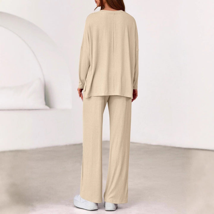 Damen elegantes und lässiges V-Ausschnitt Lounge-Set Drune