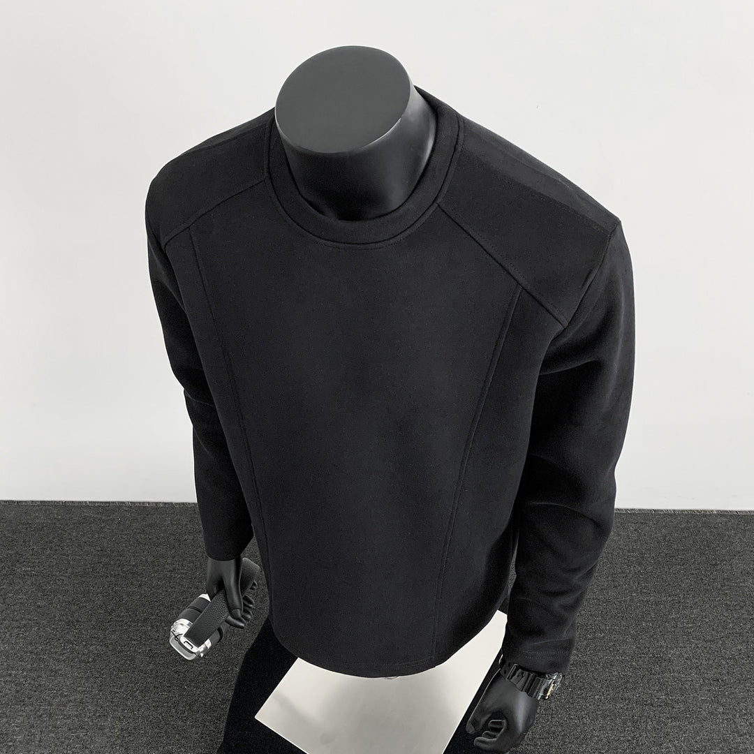 Herren Sweatshirt mit strukturierten Nahtdetails und Rundhalsausschnitt Drune