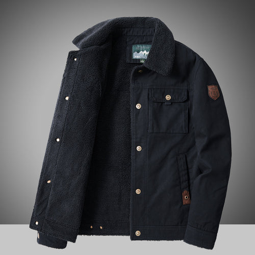 Herren Warme Winterjacke mit Teddyfutter Drune