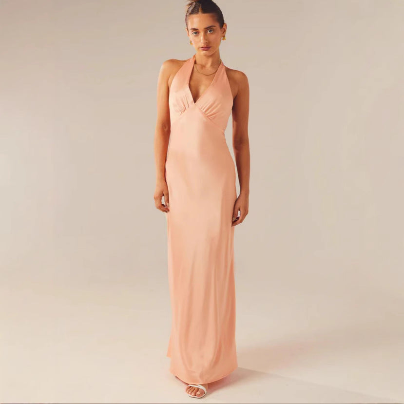 Damen Maxikleid mit elegantem Halterneck-Design und figurformendem Schnitt Drune