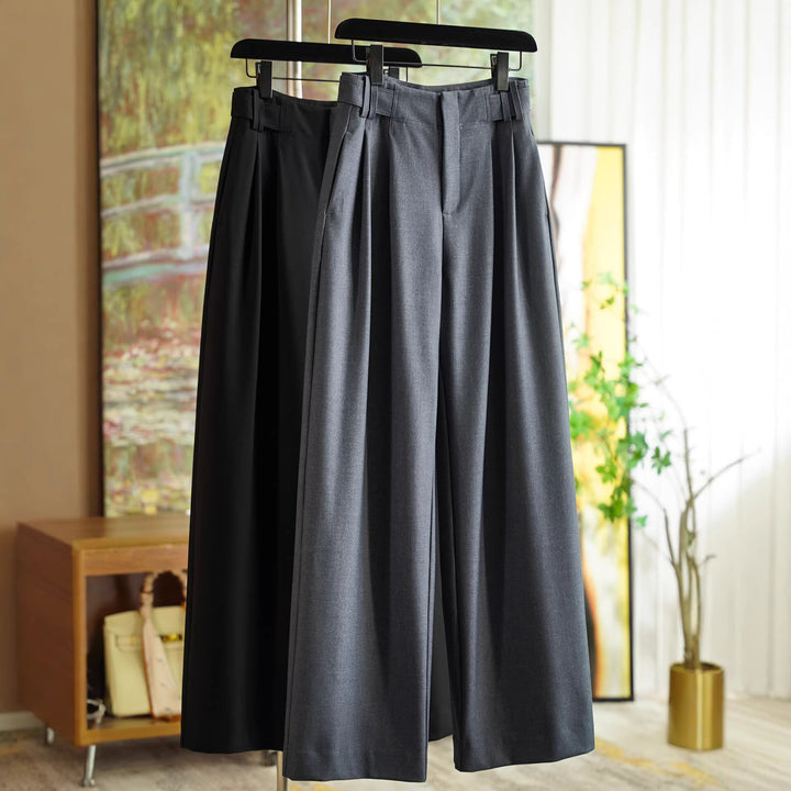 Damen Elegante und weit geschnittene Hochtaillierte Anzughose Drune