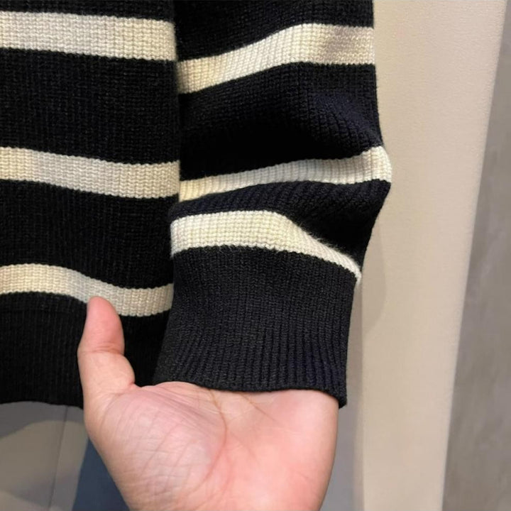 Herren Modischer Strickpullover mit Stehkragen Drune