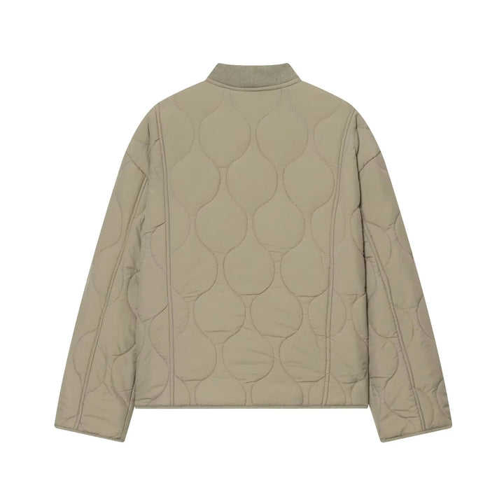 Damen nan wattierte Steppjacke mit kastiger Silhouette, geripptem Stehkragen und aufgesetzten Pattentaschen Drune