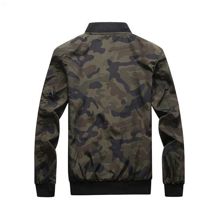 Herren Urbanes Camouflage‑Bomberblouson mit winddichter Nylon‑Schale und Ärmeltasche Drune