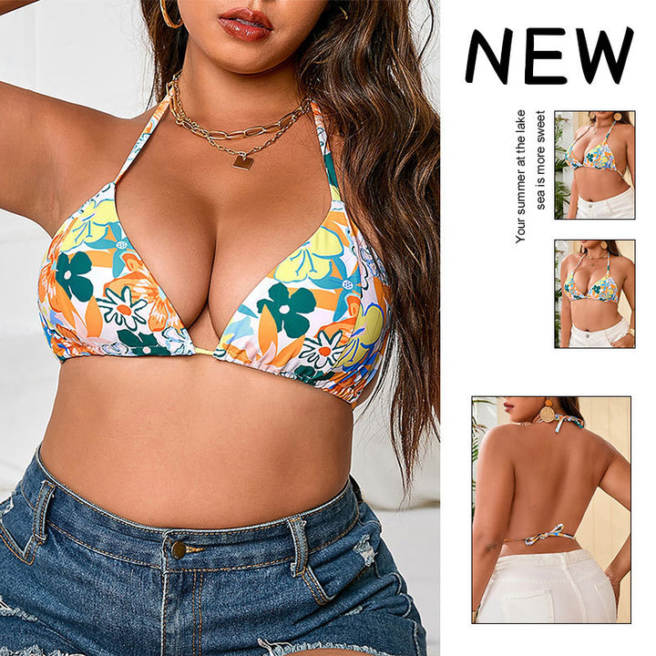 Damen Triangel-Bikini-Oberteil mit floralen Muster Drune
