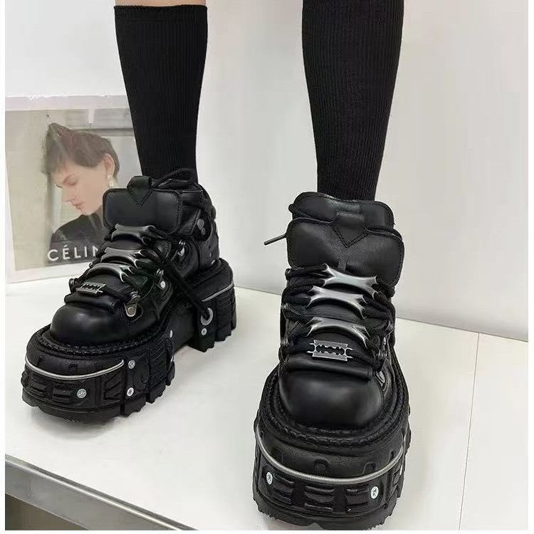 Damen Stabile High-Top Stiefel mit robuster Gummisohle Drune