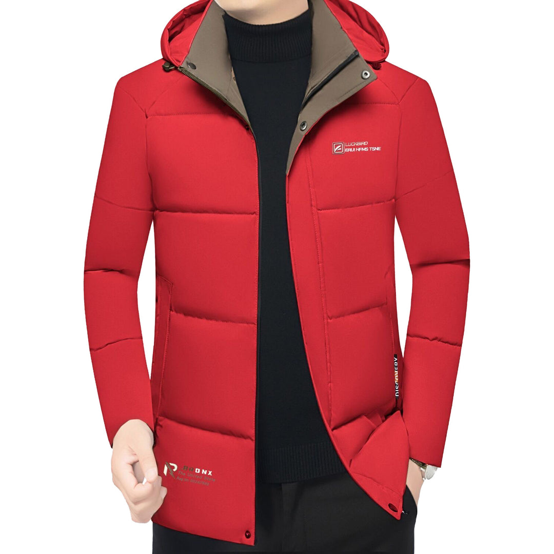 Herren Wattierte Stehkragenjacke mit wasserabweisender Oberfläche und Reißverschlusstaschen Drune