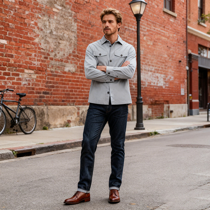 Herren Overshirt aus Baumwoll-Twill mit aufgesetzten Brusttaschen Drune