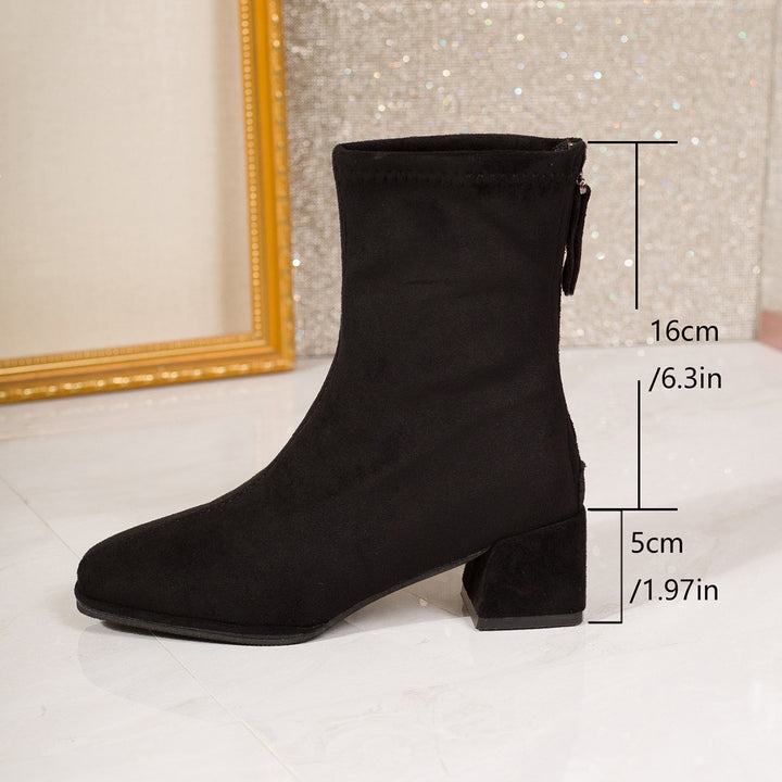 Damen Elegante Wildleder Stiefeletten Drune