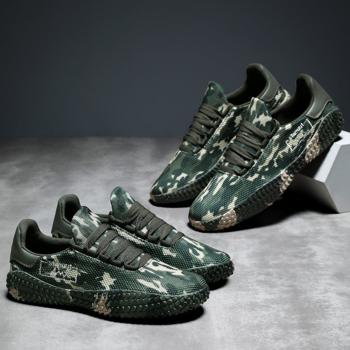 Herren Camouflage Strick-Sneaker mit griffiger Wabenprofilsohle und gepolstertem Knöchelkragen Drune