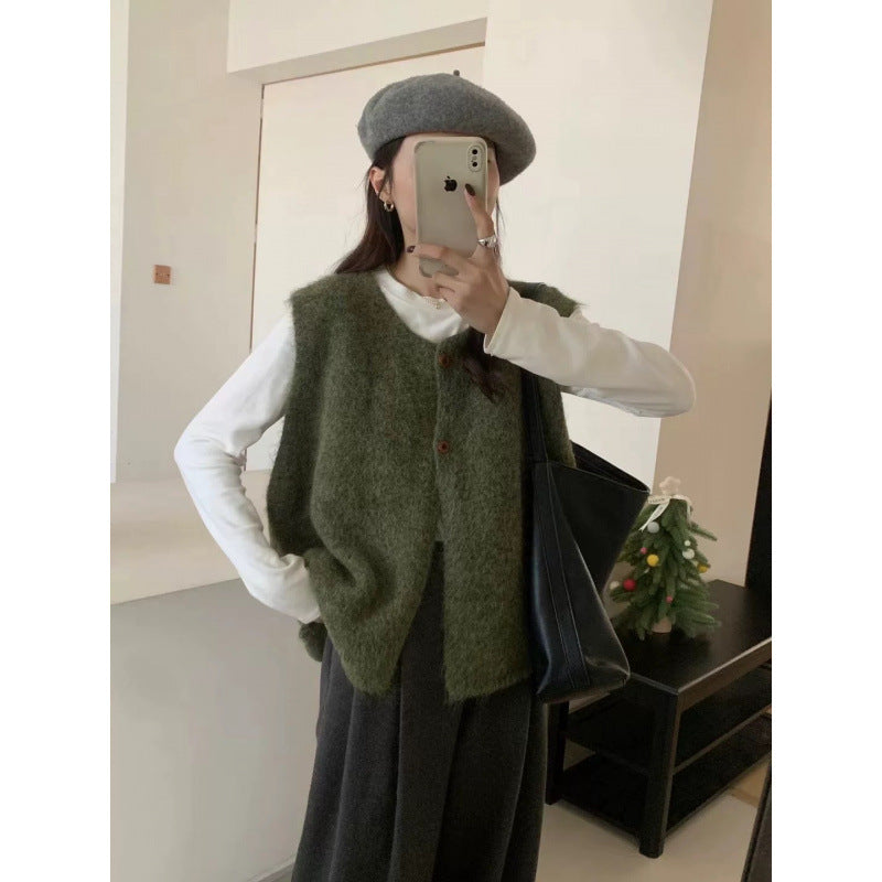 Damen Strickweste mit Knopfdetails und lässigem Schnitt Drune