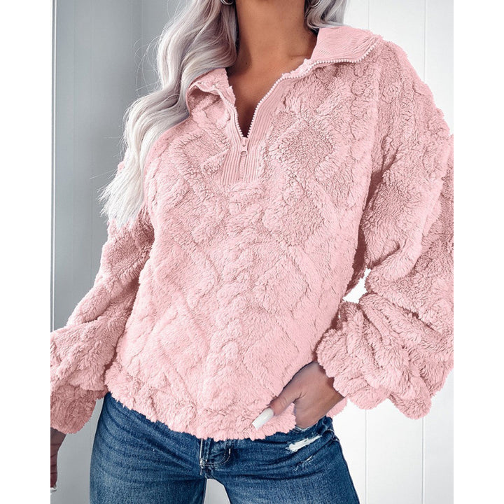 Damen Fleece-Pullover mit halbem Reißverschluss Drune