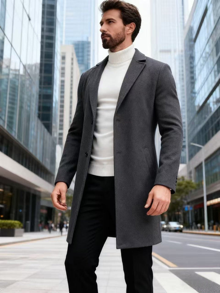 Herren eleganter Wollmantel Drune