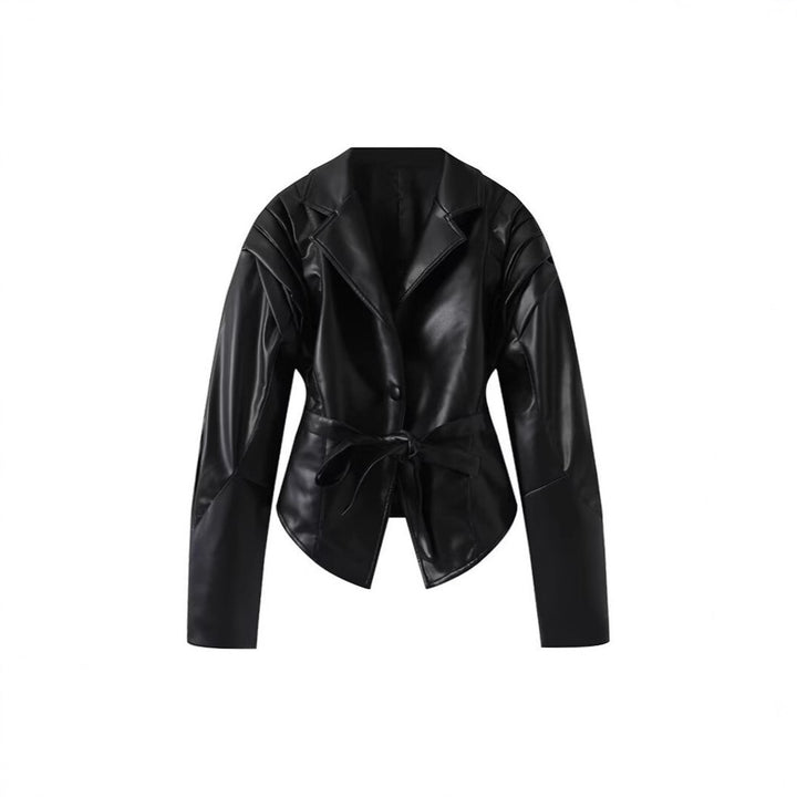 Damen Eleganter Blazer mit strukturierten Details und Taillengürtel Drune