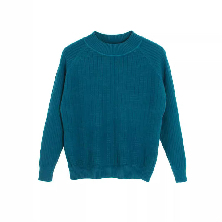 Damen Feinstrickpullover mit attraktivem Rippenmuster und hochgeschlossenem Kragen Drune