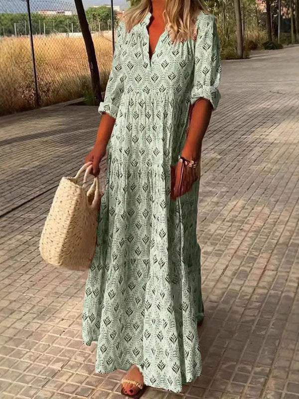 Damen Maxi-Kleid mit floralem Muster Drune