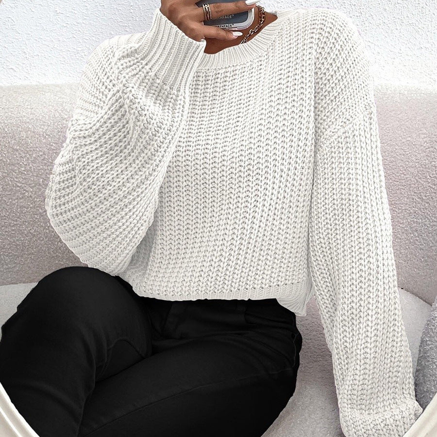 Damen Grobstrickpullover mit lässigem Schnitt und überschnittenen Schultern Drune