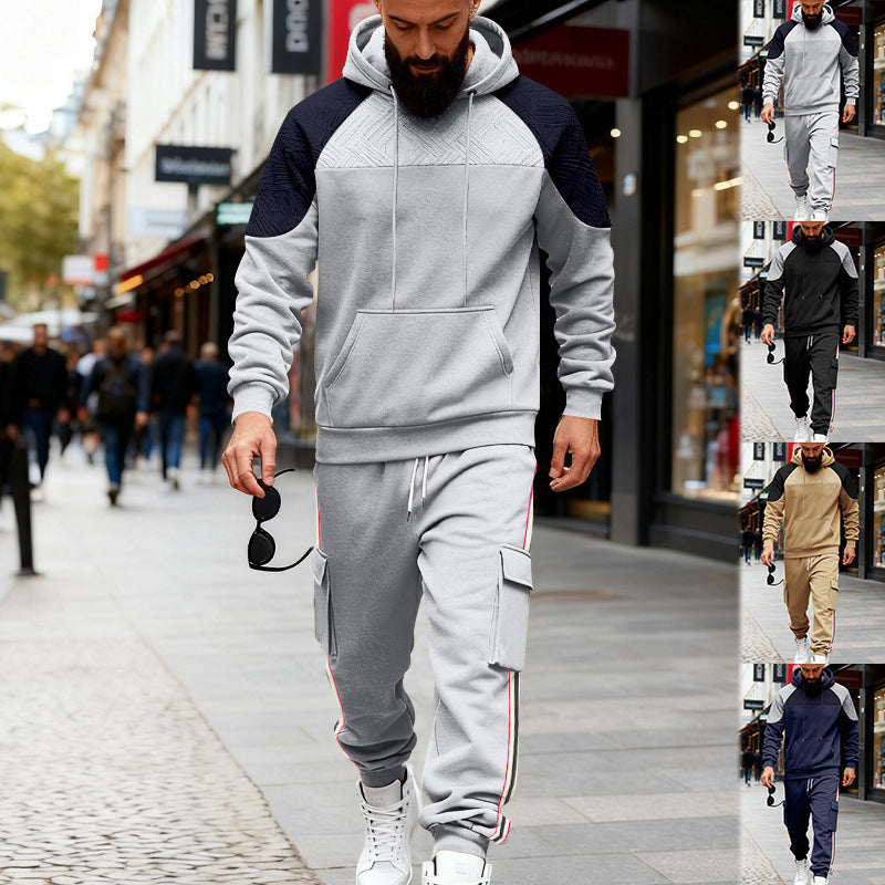 Herren nan zweiteiliges Utility-Freizeitset mit Kapuzenpullover und Cargo-Jogginghose Drune
