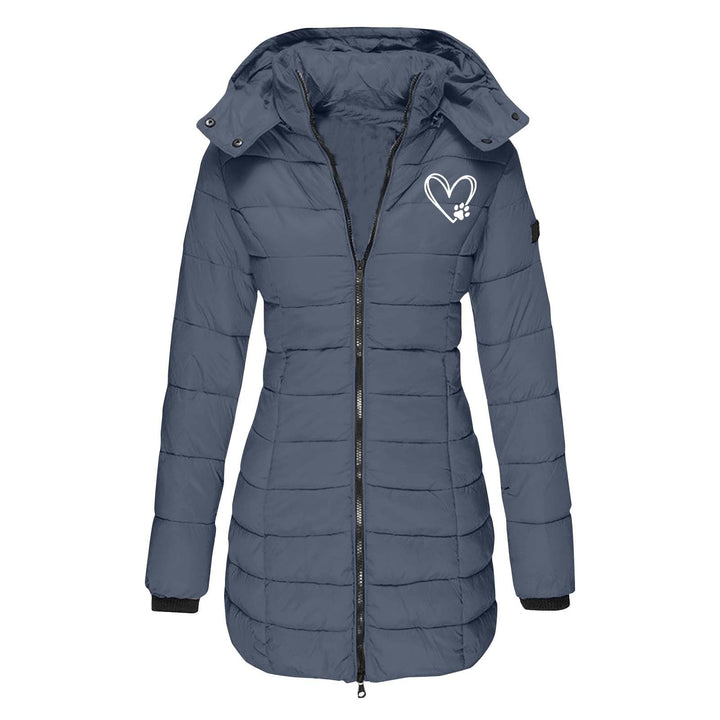 Damen gesteppte Winterjacke mit abnehmbarer Kapuze Drune