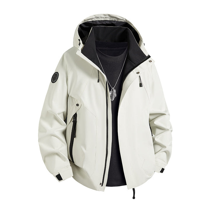 Herren wasserdichte Softshelljacke mit Kapuze und Fleece-Innenfutter Drune