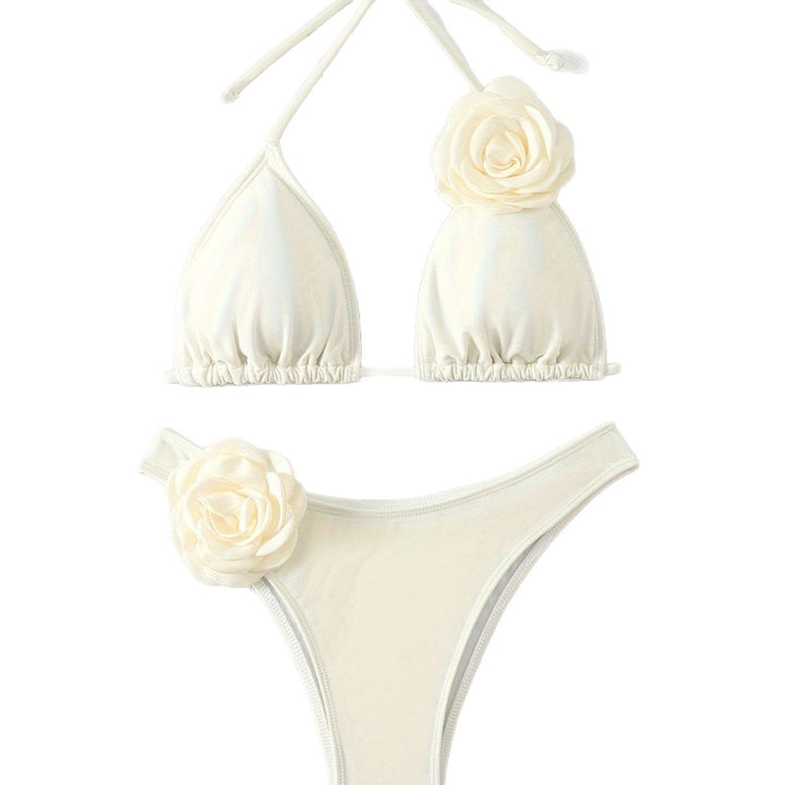 Damen Sexy Triangel-Bikini mit Blumendetails Drune