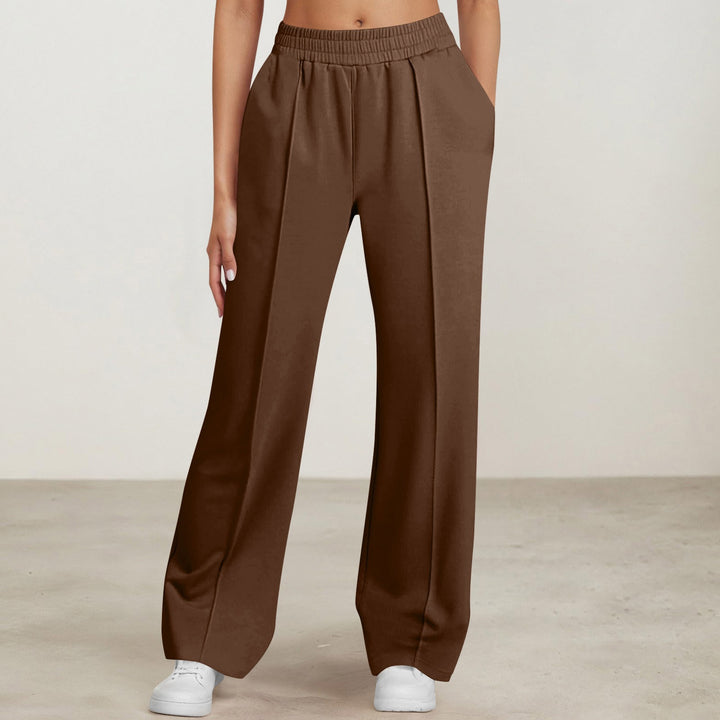 Damen nan elegante Bundfalten-Hose mit hohem Komfortbund, Bügelfalte und seitlichen Eingrifftaschen Drune