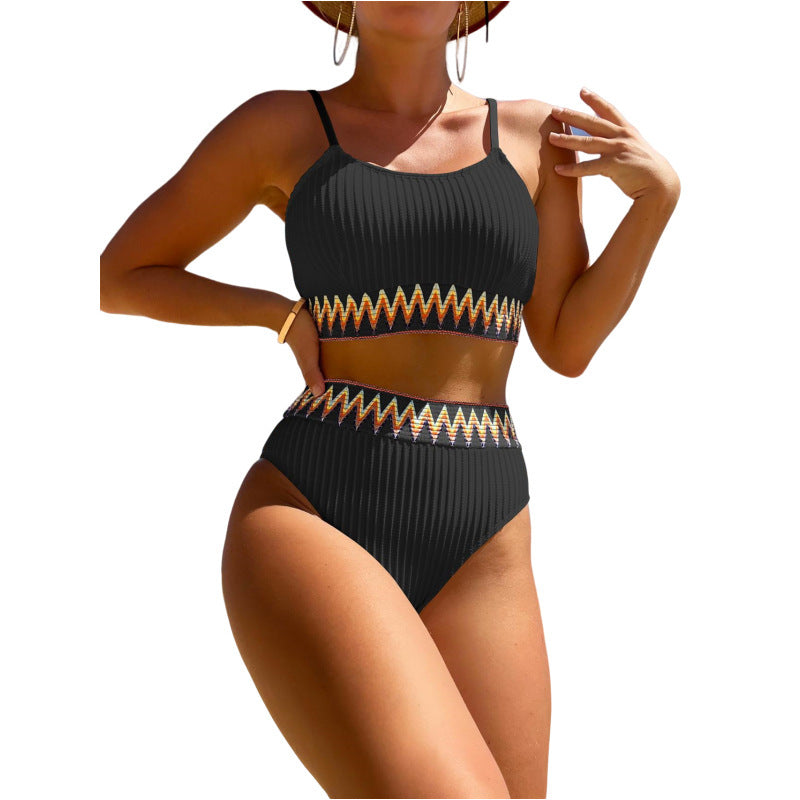 Damen Hochtailliertes Bikiniset mit raffinierten Zierdetails Drune